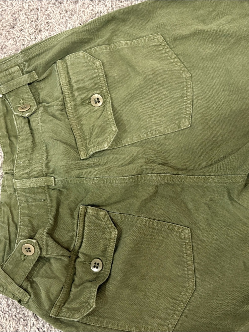 Citizens of Humanity High-Rise Utility Shorts Olive Green - Picture 10 of 15